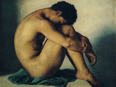 Study of a Nude Young Man by Hippolyte Flandrin